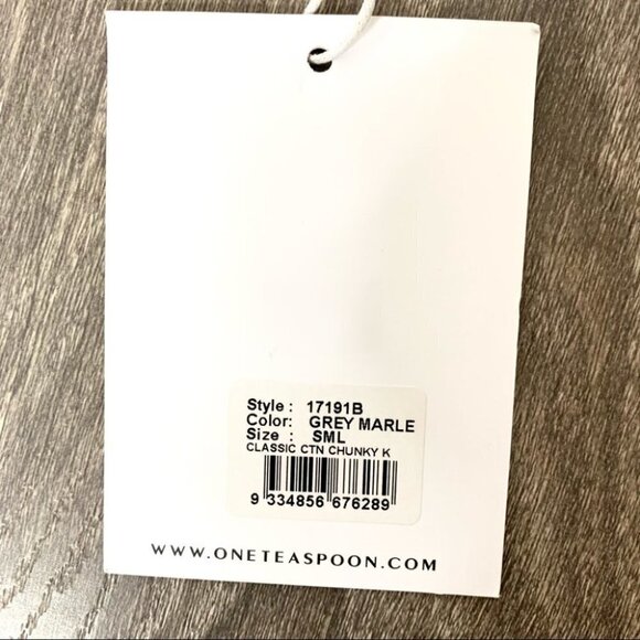 Free People One Teaspoon Classic Cotton Chunky Knit Sweater Grey Oversized Small - Picture 14 of 16